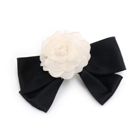 chanel barrette hair clip|chanel bow tie for hair.